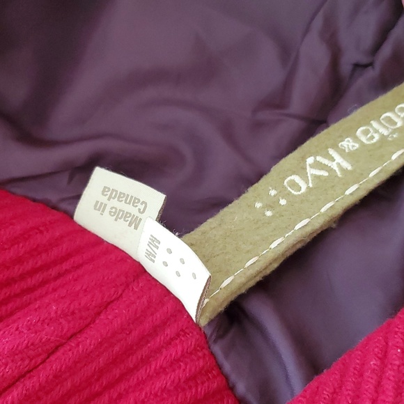 Soia & Kyo Asymmetrical Moto Zip Retro Wool Coat in Dark Red - Picture 9 of 11